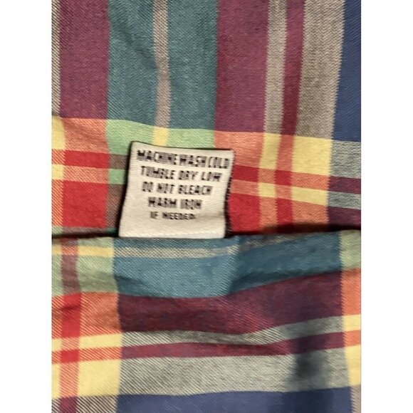 EVOLUTION Women's Button Up Plaid Shirt Plus-size 3XL Long Sleeves Elbow Patches - Picture 7 of 11